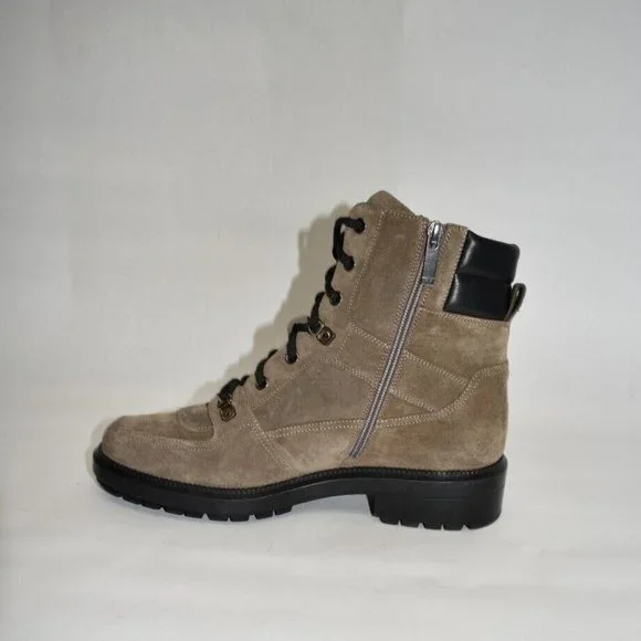 New! Aquatalia Lene Leather Lace-Up Hiking Boots Tan Brown Size 8.5 DD355